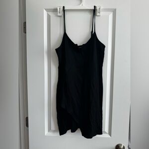 SHEIN Black Thigh Slit Mini Dress Summer